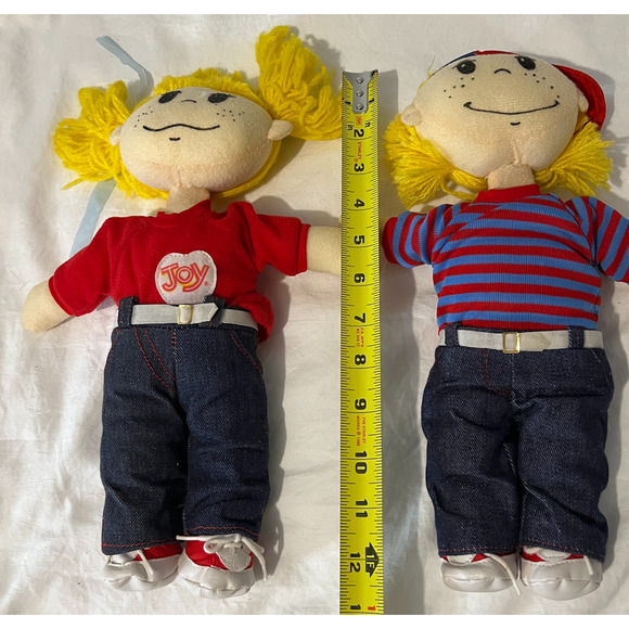 Vintage Joy Cone Cloth Dolls Boy Girl Set Promotional Village Toys Rare Collecti - Picture 2 of 8
